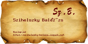 Szihelszky Balázs névjegykártya